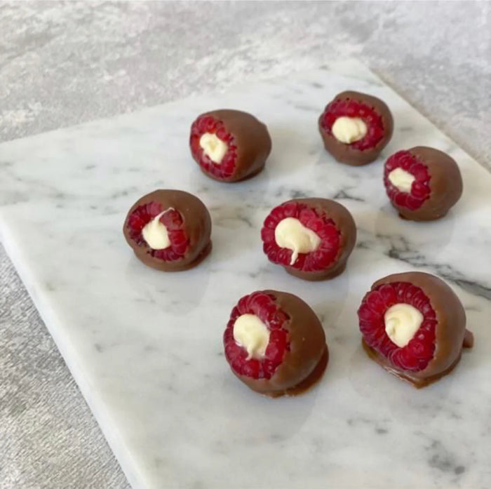 Raspberries Belgian Milk & White Chocolate